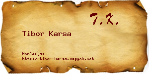 Tibor Karsa névjegykártya